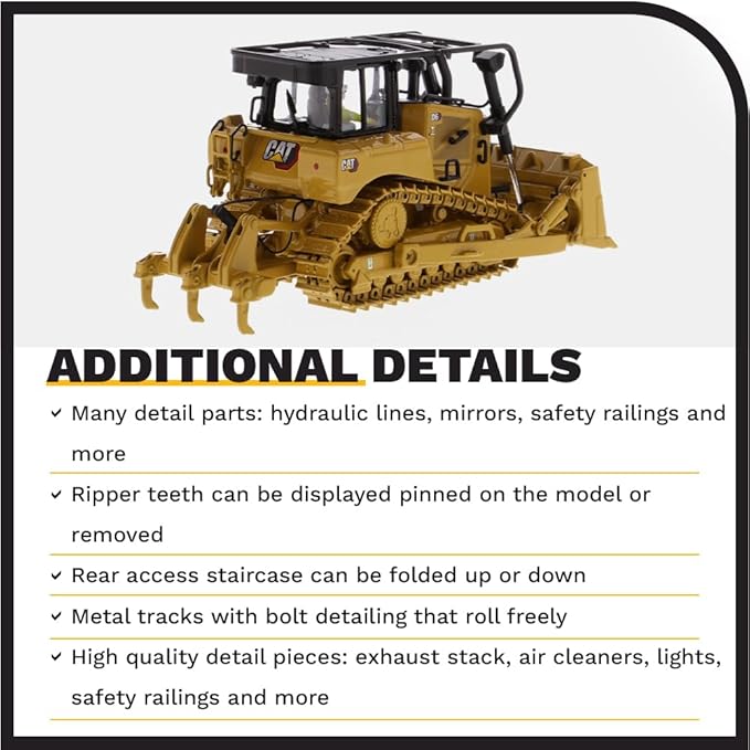 Diecast Masters CAT Caterpillar D6 Track Type Tractor Dozer with SU Blade and Operator High Line Series 1/50 Diecast Model 85553