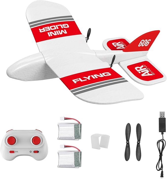 GoolRC KF606 RC Plane 2.4GHz 2 Channel Remote Control Airplane EPP Foam Fixed Wing Plane RTF Ready to Fly RC Glider Aircraft with 2 Battery for Beginners