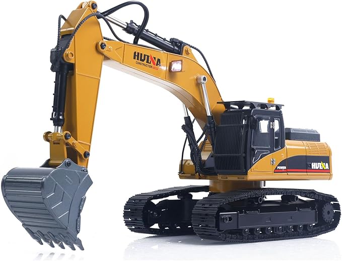 TOUCAN RC HOBBY HUINA Upgrade 580 1:14 Metal RC Excavator RC Bagger Model Engineering Vehicle Electric Ball Grabber 360 Rotating Shear Claw Sound Lights