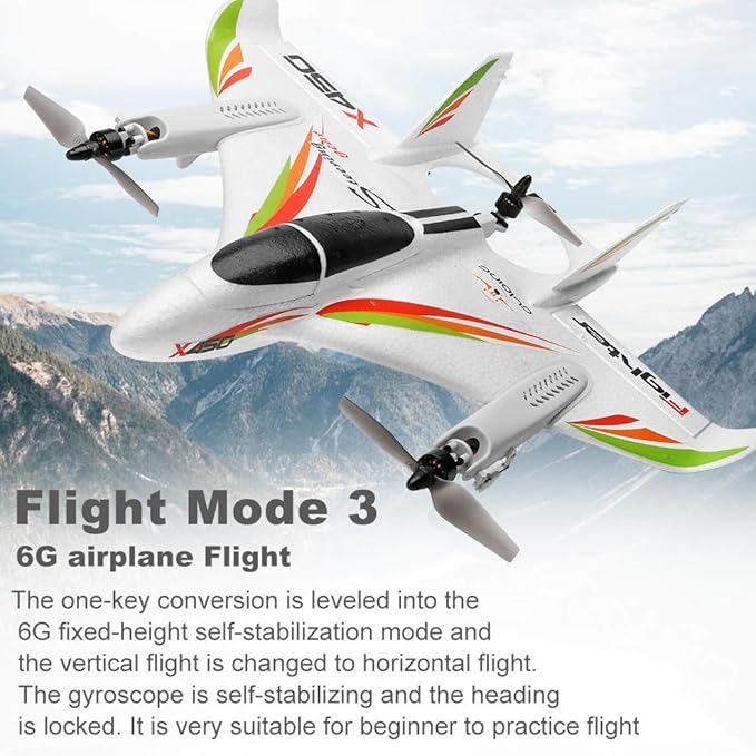 GoolRC WLtoys XK X450 RC Airplane 2.4G 6CH Glider Fixed Wing Aircraft 3 Flight Models Brushless Helicopter Vertical Takeoff Landing RTF for Adults