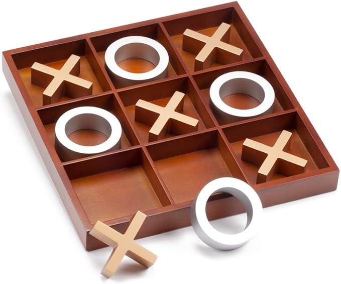 GSE Games &amp Sports Expert 14 Giant Wooden Tic-Tac-Toe Game Set. Classic Family Travel Board Game Great for Office Living Guest Room Coffee Table Décor