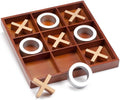 GSE Games &amp Sports Expert 14 Giant Wooden Tic-Tac-Toe Game Set. Classic Family Travel Board Game Great for Office Living Guest Room Coffee Table Décor
