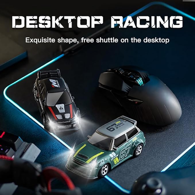 KF33 1:64 Scale Mini Drift RC Car with Full Proportional RTR 2.4GHZ Remote Control for Desktop Racing (Black)