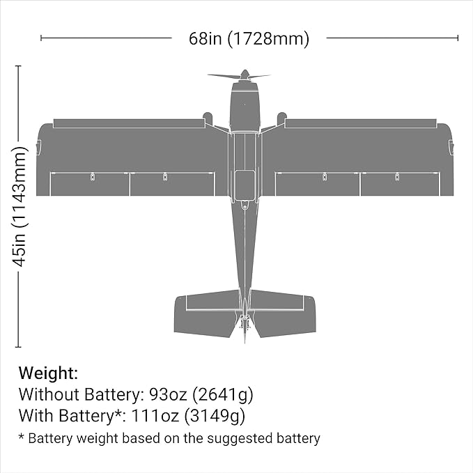 E-flite RC Airplane Super Timber 1.7m BNF Basic Transmitter Battery and Charger Not Included EFL02550