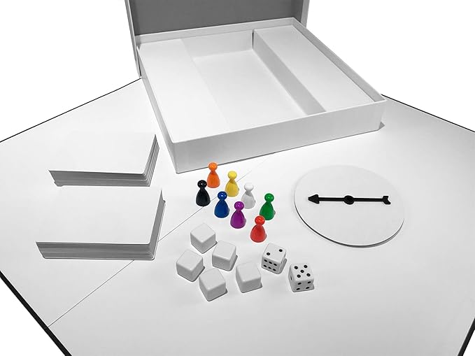 Create Your Own Board Game Set – DIY Kit with Blank Game Board Game Pieces Blank Cards Dice Spinner – Build Your Own Game Kit