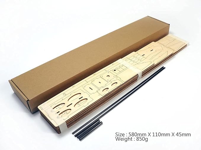 VilogaRC RC Plywood Outrigger 600mm Wooden Air Boat Model Kit to Build DIY High Speed RC Racing Boat for Adults (B081)