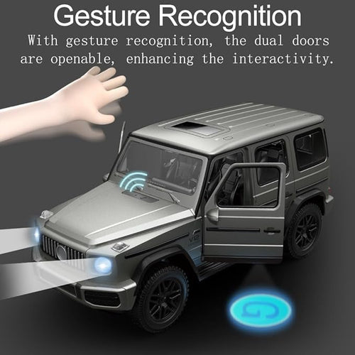 2.4G RC Cars for Kids 1:14 Remote Control Jeep Toy with LED Lights Gesture Sensing Open Doors Racing SUV Truck Off-Road All Terrain Crawler Vehicle Toy Birthday for Boys