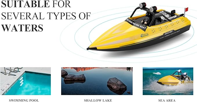 GoolRC RC Jet Boat WLtoys WL917 16km/h High Speed Remote Control Boat 2.4Ghz RC Jet Toys Storage Bag Led Lights Gift for Teens Adults