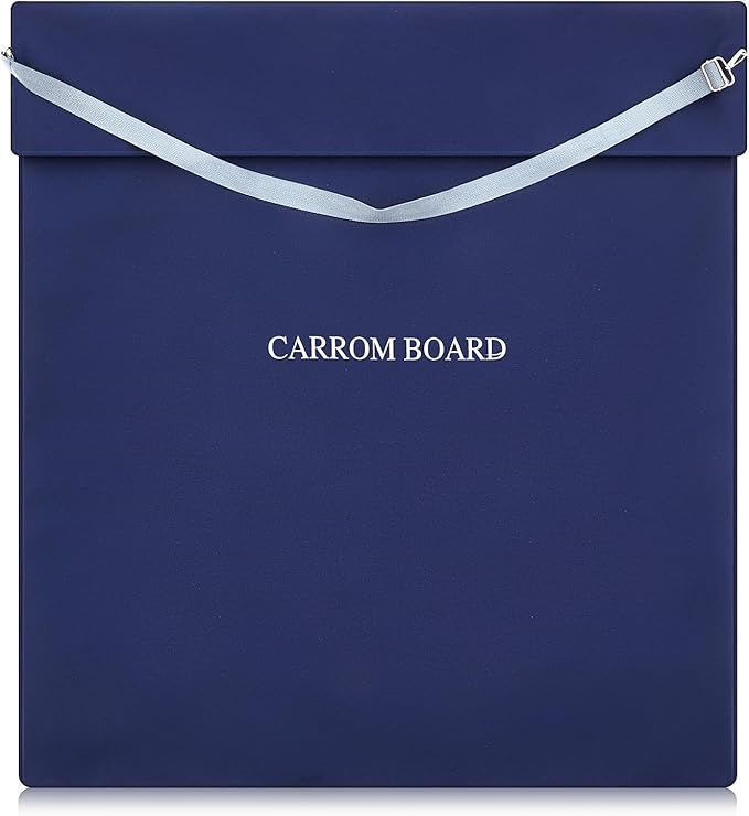 37.5 x 37.5 Carrom Board Cover Storage Carry Bag Canvas Padded Nylon Adjustable Strap and Two Accessory Pockets for Protecting Transport Board Stands Carrom Kits for Christmas
