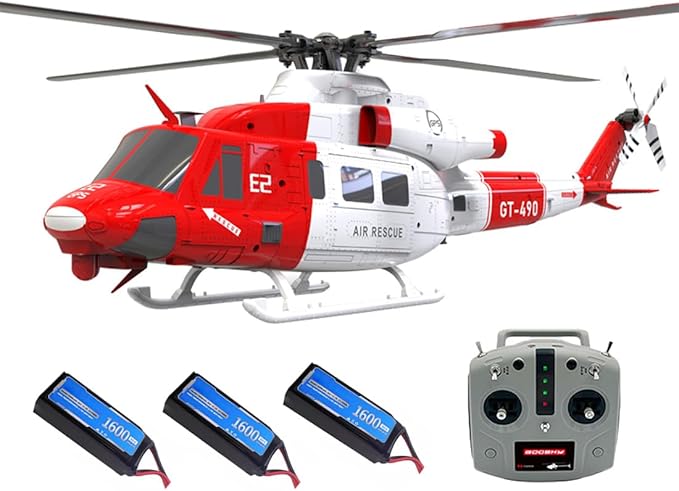 GOOSKY E2 UH-1Y RC Helicopter 2.4G 6CH Dual Brushless Simulation Stunt Aircraft Model with GPS Auto-Stabilization One-Key Return (RTF Version)