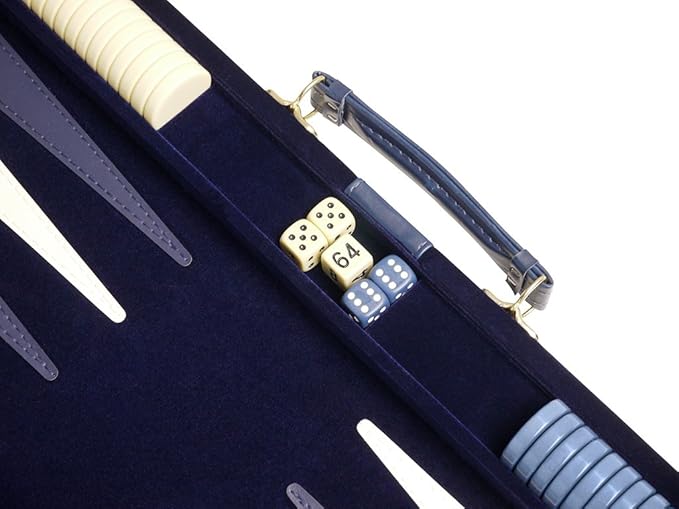 15-inch Deluxe Backgammon Set - Blue