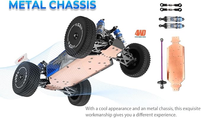 WLtoys 144011 1/14 4WD RC Cars for Adults Max 43 MPH Off-Road Fast RC CarsUpgraded Hardware(144001V2) Multifunctional Lighting DesignSuitable for Outdoor Activity and Gifts