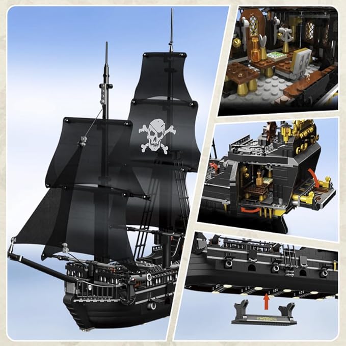 1424PCS Pirate Ship Building Blocks ToysCreator Architecture CorsairBuilding Set(Not Compatible with Lego Pirates of The Caribbean) Wonderful Choice for 6+ Boys Girls or Adults