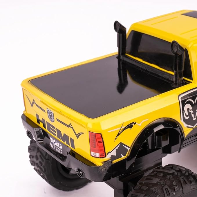 World Tech Toys Dodge Ram 2500 1:14 Scale RC Monster Truck – Officially Licensed - Electric Powered All Terrain RC Truck - Full-Function Radio Control - Kids 6+ (Yellow)