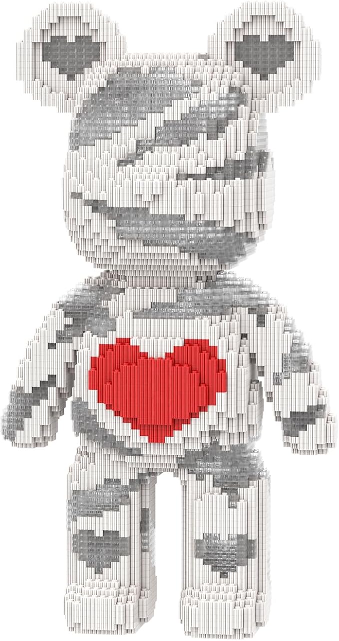 Red Heart Bear Building Blocks (5300 PCS) Creative Animal Brick Set for Kids &amp Adults Micro Building Blocks Teddy Blocks Children Toys for Christmas Halloween Anniversary