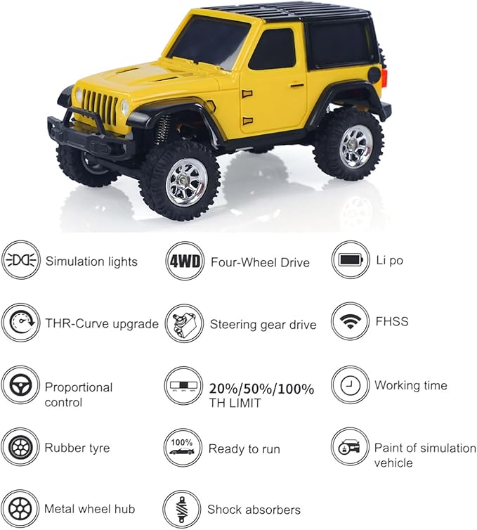 US in Stock 2.4G 1/36 Remote Control Rock Crawler 3601 RC Off Road Car 4×4 RTR Model Vehicle Light Lipo Battery Radio Mini Toy Hobby Grade Model for Christmas Birthday Gift