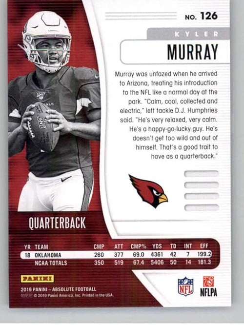 2019 Absolute Green #126 Kyler Murray Arizona Cardinals RC Rookie NFL Football Trading Card