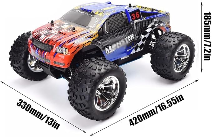 1/10 Nitro RC Truck for Adult RTR 80KM/H Fast Nitro Gas Power Car High Speed Off Road Climbing Vehicle Gas-Engine 4WD Remote Control Truck Hobby Racing Oil-Powered Short Course Rally Crawler