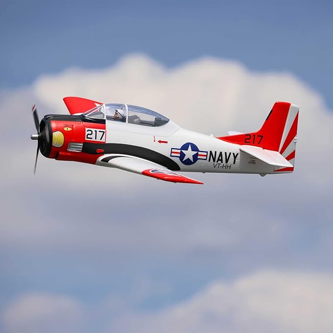 E-flite RC Airplane T-28 Trojan 1.2m BNF Basic Transmitter Battery and Charger Not Included with Smart EFL18350
