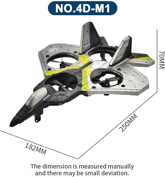 V17 Remote Control Airplane Foam RC Planes for Kids Adults 8-16 RC Fighter Jet Airplane with Light 2 Batteries 360° Flip Fighter Jet Toy Stunt Roll Gifts for Adult Boys (Grey with 2Batteries)
