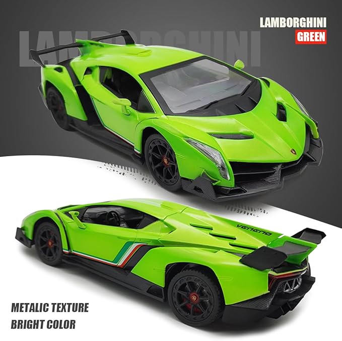 QUN FENG Lamborghini Remote Control Car 1:24 Scale Lambo Toy Car Officially Licensed Rc Cars with Light 2.4Ghz Model Car for Boys 4-7 Girls Birthday Gift Green