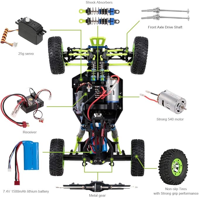 GoolRC WLtoys 12428 RC Car 1/12 Scale 4WD 50km/h High Speed RC Rock Crawler 2.4Ghz Remote Control Off Road Truck for Adults