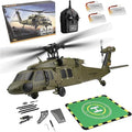 K170 UH60L Remote Controlled Helicopter for Adults RC Aircraft Plane 2.4Ghz 4CH RC Helicopter Heli Aileronless 6-Axis Gyroscope Altitude Hovering (3 Batteries)