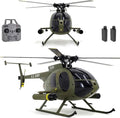 335MM MD500 C189 Remote Control Helicopter Add Optical Flow Positioning RC Aircraft 2Batteries RC Heli Single Rotor No Ailerons Maintain Altitude Hover Green RTF