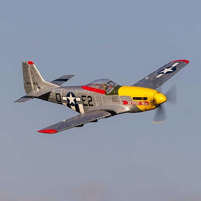 E-flite RC Airplane UMX P-51D Detroit Miss BNF BasicTransmitter Battery and Charger Not Included EFLU7350