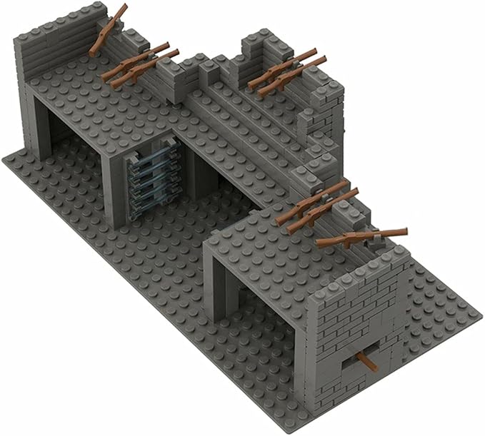 Lemess Military Fortress Building Set Military Fort Building Blocks WW2 Scene Building Blocks Set