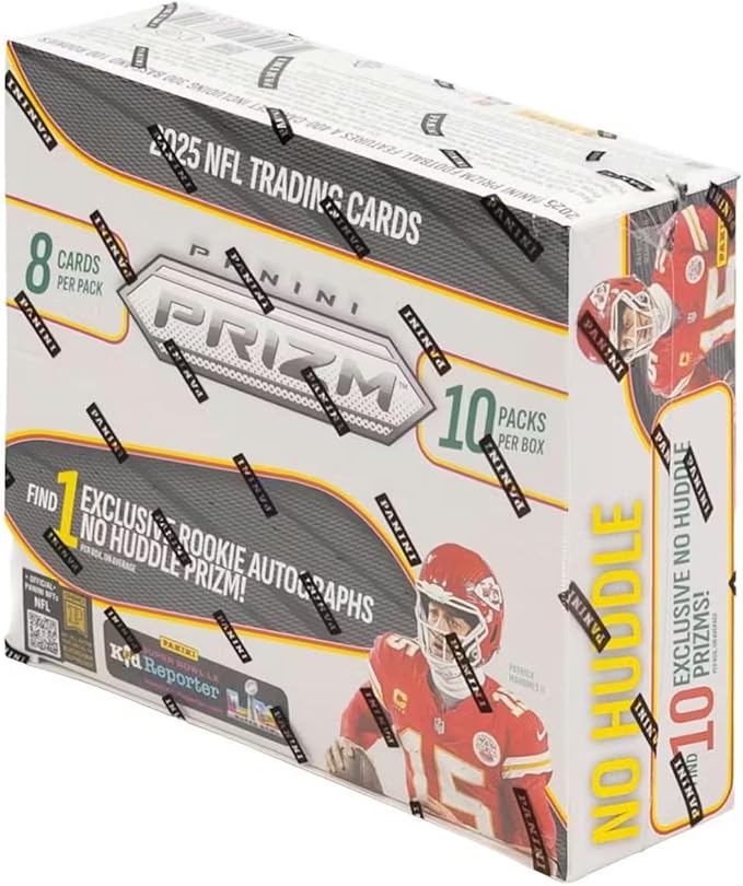 2025 Panini Prizm Football No Huddle Trading Card Box (2 No Huddle Prizm Autographs Per Box)