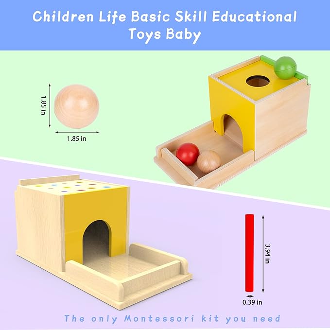Montessori Toddler Play Kit Montessori Box Toys for 1 Year Old 2 Years Baby Learning Toys Gift Carrot Harvest Game Matchstick Color Drop Game and Coin Box (5-for-1)