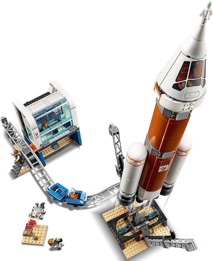 LEGO City Space Deep Space Rocket and Launch Control 60228 Model Rocket Building Kit with Toy Monorail Control Tower and Astronaut Minifigures Fun STEM Toy for Creative Play (837 Pieces)