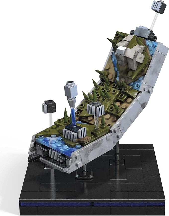 MEGA Halo Infinite Toy Building Set Forerunner Ring Installation with 301 Pieces and Accessories 5 Inches Tall for Collectors