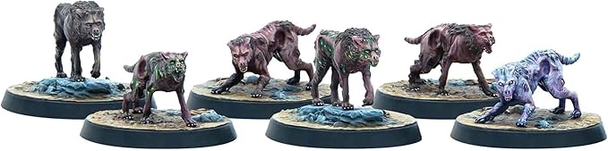 Modiphius Entertainment: Fallout: Wasteland Warfare Creatures: Mongrel Scavenging Pack - 6 Figures Unpainted 32mm Multi-Part Resin Miniatures RPG