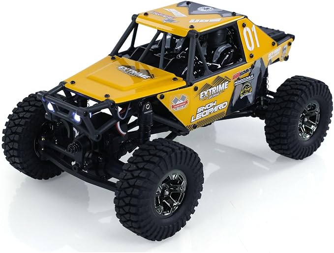 US in Stock 1/24 4x4 UDI RC UCX2405PRO RC Rock Crawler Model Brushless Motor ESC Radio Controlled Off-Road Vehicles LED Lights RTR Car Battery Hobby Model(Yellow)