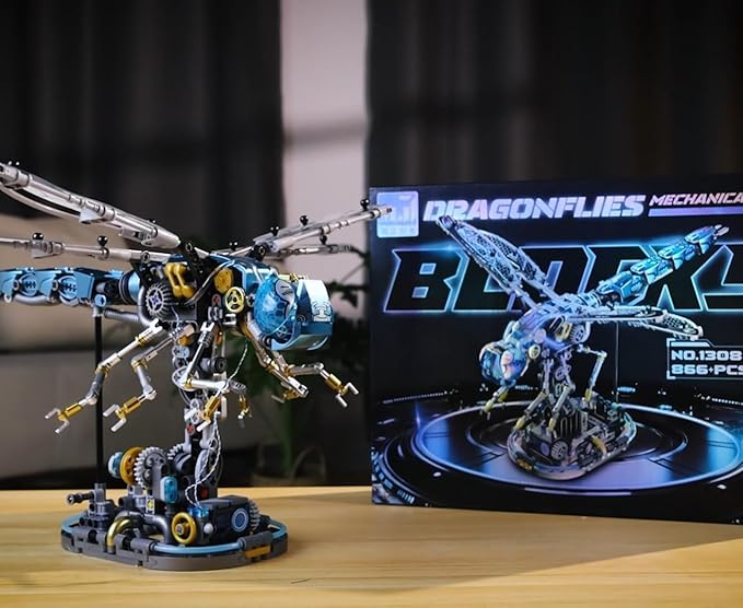 Ideas Mechanical Dragonfly Building Set with LightCollectible Set for Adults Compatible with Lego AnimalAuthentically Detailed Build and Display Model for Home or Office Décor (866PCS)