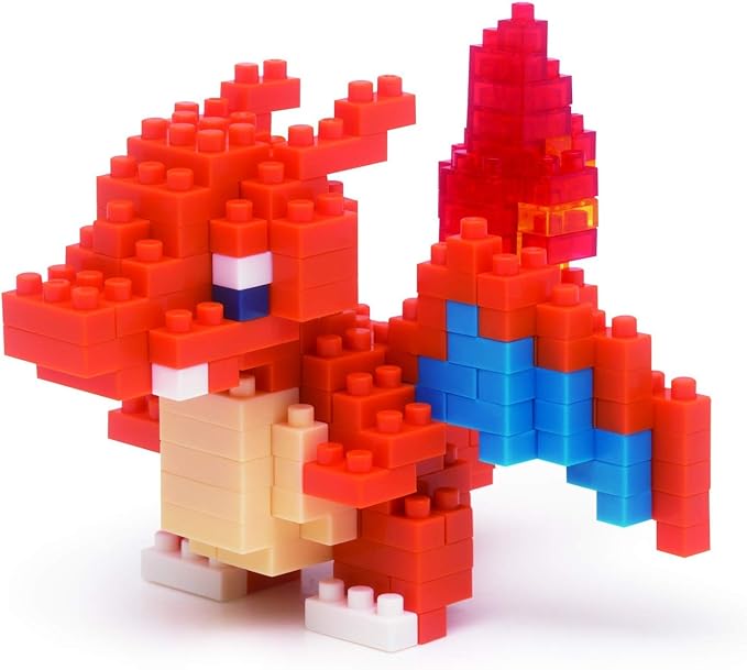 3 Set Nanoblock Bundle - Gyarados Charizard and Pikachu - Adjustable Pokemon Characters (Japan Import)