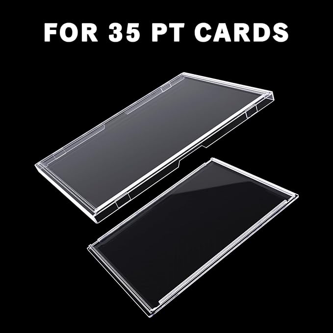 30-Pack Slim Card Holders - UV Protection Hard Plastic Cases for Sports Cards Baseball Cards Collectibles Anti-Scratch Trading Card Sleeves with Secure Closure