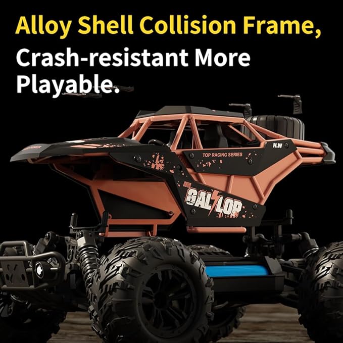 1:16 Scale All Terrain RC Cars High Speed Fast RC Car Max 45km/h 4WD Electric Vehicle Remote Control Monster Truck with 2 1500mAh Batteries2.4GHz 4X4 Off-Road RC Drift Car for Kids Boys Adults