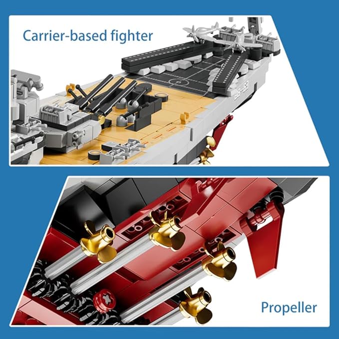 USS Missouri Aircraft Carrier Battleship Building Toys Set WW2 Navy Warship Battleship Building Set Military Building Block Set for Teens and Adults Army Toy for Collectors(2228 PCS)
