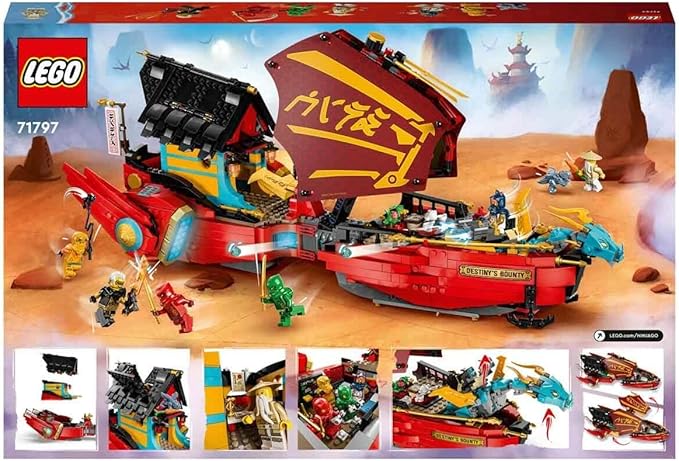 LEGO Ninjago 71797 Aerial Battleship Bounty Toy Blocks Present Ninja Carrot Vehicle Nori Boys 9 Years Old and Up