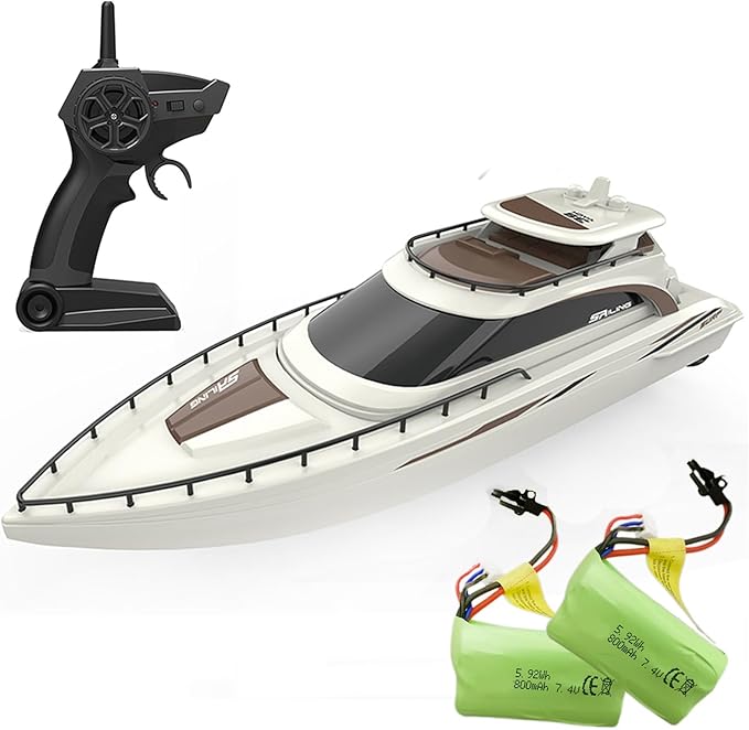 SOWOFA H139 Remote Control Boat Simulation Yacht Boat Model Lakeside Indoor and Outdoor Water Entertainment 15Km/h Cruise Ship Model Suitable for Adults 14+（Dual Battery Version）