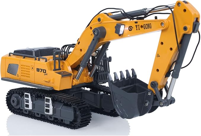 TOUCAN RC HOBBY 1/50 Electric RC Excavator K970 Remote Control Digger Construction Car Metal Bucket Tracks Lights Sounds Finished Model for Ages 14+