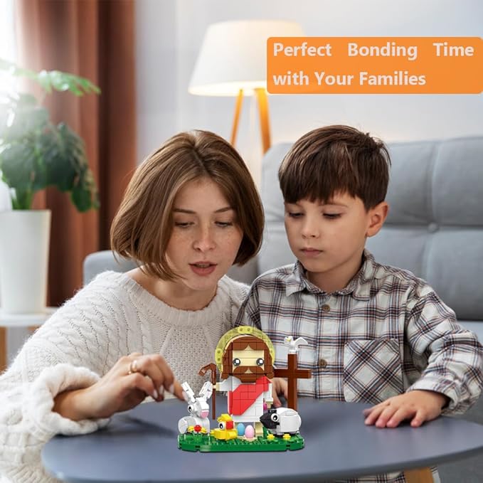 Jesus Building Block Set The Shepherd God Building Blocks Toy Jesus Figure Decors Gift for Christmas Easter Birthday Christian Adults &amp Kids