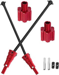 RC 10MM Drive Shaft CVD &amp Wheel Hex Hubs Upgrades Part for 1/5 X Maxx 8S Monster Truck45# Steel Driveshaft Front Rear Axles &amp Aluminum Wheel Nut &amp Wheel Hex Hops UpRed