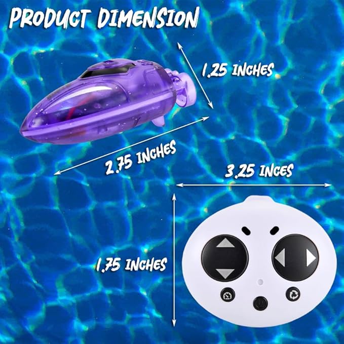 PowerTRC Mini Remote Control Boat RC Boat 360 Rotating 2.4 G Build in Rechargeable Battery Lake Swimming Pools Bathtubs Stunt Remote Control Boats