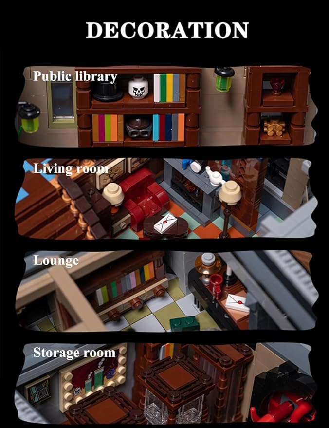 New York Sanctorum Sanctums Architecture Modular Bulding Set with Light Movie Themed Scenes Building Sets Collectible or Home Office Display Ideas Gift for Adult and Film Fans（6619pcs）