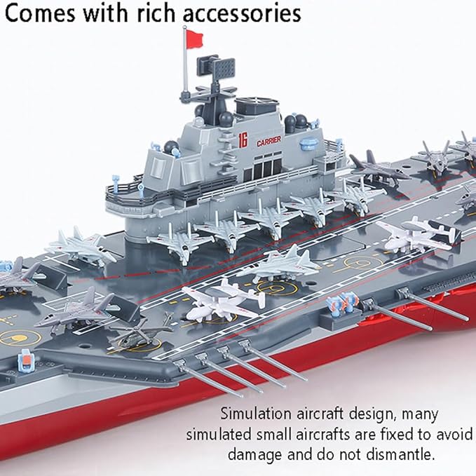 26.8 Inch Remote Control Navy Military Assault Battleship 2.4Ghz RC Military Battle Ship Marine Warship 1/438 Large Guided Missile Destroyer Model Boat for Adult Boys Xmas Gift