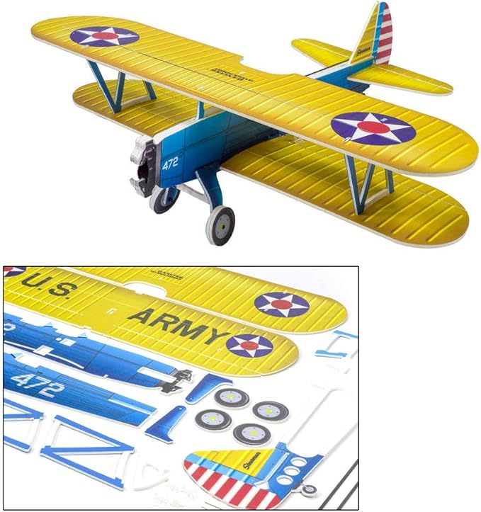 4CH Micro 450mm RC Foamy Indoor Outdoor Biplane Stearman PT-17 Kaydet (E2501)